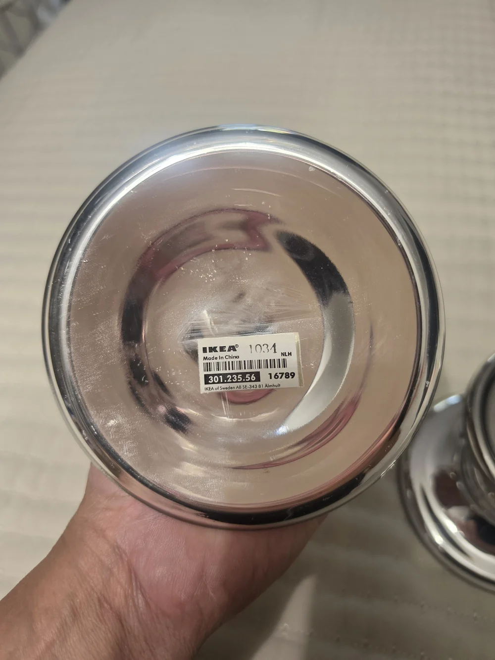 IKEA Polished Silver Metal Candle Holders - Pair